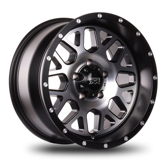 17x9 Mudder Trucker MT859 Mutiny Black with Machined Face 5x127 5x5 ET-12 wheel rim