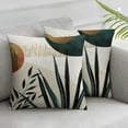 thumbnail image 3 of Set of 2 Green Gold Throw Outdoor Decorations Mid Century Tropical Leaves Pillowcase Decorative Cushion Case for Home Couch, 3 of 7