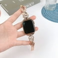 thumbnail image 5 of Heart-Shaped Band Compatible for Apple Watch Band 42mm 44mm 45mm 49mm, Iwatch Band for Women Stainless Steel Watch Band Metal Strap for iWatch Series SE 8 7 6 5 4 3 2 1,Rosegold, 5 of 8