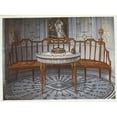 thumbnail image 2 of Edwin Foley 18x14 Gold Ornate Wood Frame and Double Matted Museum Art Print Titled - Carved Satinwood Barback Settee, Painted and Gilt Table (1910 - 1911), 2 of 4