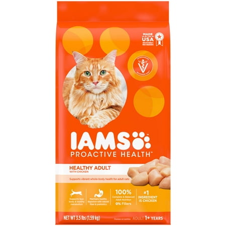 IAMS PROACTIVE HEALTH Healthy Adult Dry Cat Food with Chicken, 3.5 lb. Bag