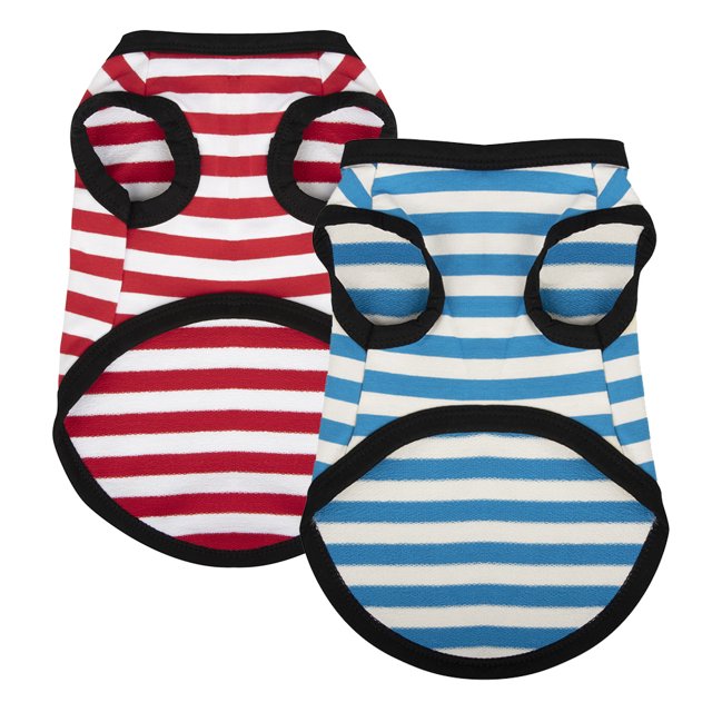Ropa de primavera y verano, chaleco a rayas para mascotas, Teddy Bichon Bommel, ropa para perros y gatos (2 uds) MFZFUKR XL