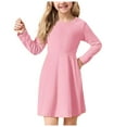 thumbnail image 3 of Kogui Girls Dresses Long Sleeve Fall Girls Fall Dress Long Sleeve Casual Winter Midi Dresses Size 9-10 (Pink,9-10 Years), 3 of 9