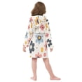 thumbnail image 7 of FORMRS Niños Bathrobe Unisex Hooded Robe Soft Plush Pajamas Sleepwear, Size 10-12T, Beige Retro Flower, 7 of 7