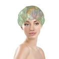 thumbnail image 3 of YFYANG Women's Double Waterproof Shower Cap, Retro Rainbow Love Reusable Hair Cap for All Hair Styles and Head Sizes, 3 of 9