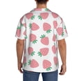 thumbnail image 3 of Uemuo Strawberry Pattern Cotton Linen Short Sleeve Shirts,Casual Lightweight Button Down Shirts,Vacation Beach Summer Tops-4X-Large, 3 of 7