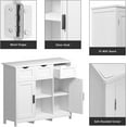 thumbnail image 4 of Modern Storage Cabinet Barn Door Buffet Cabinet with 3 Drawers and Adjustable Shelf,for Kitchen/Living Room/Bathroom/Coffee Bar,Beige, 4 of 12