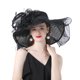 thumbnail image 1 of SAYOO Sombrero de mujer elegante tela de malla plegada con flores adornadas con cornisa ancha SAYOO  moda, 1 of 5