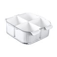 thumbnail image 4 of Cesta de drenaje dividida, bandeja de drenaje para ollas calientes, cesta de drenaje portátil para lavar vegetales, colador de alimentos para pícnic Blanco, 4 of 9
