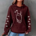 thumbnail image 2 of LOVZFMLL Essentials Hoodie Imprimé Graphique avec Poche Manches Longues Automne 2025 Mode pour Femmes Chandail à Capuchon Confortable Mode Urbaine, 2 of 3