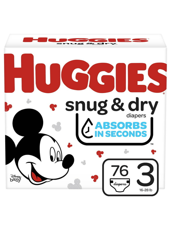 Huggies Snug & Dry Baby Diapers, Size 3, 76 Ct