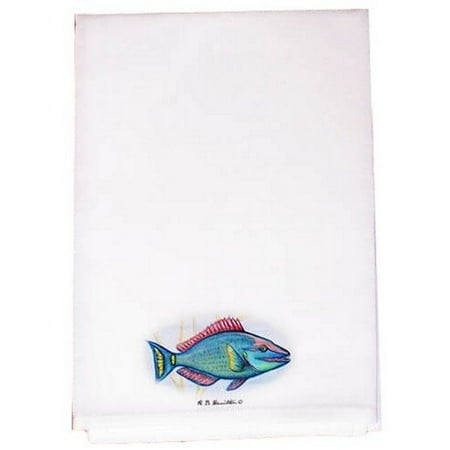 Betsy Drake Interiors Coastal Parrot Fish Hand Towel (Set of 2)