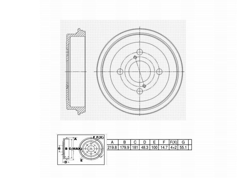 Winstop Brake Drum, Rear WS241836, Toyota Echo 2005-2001