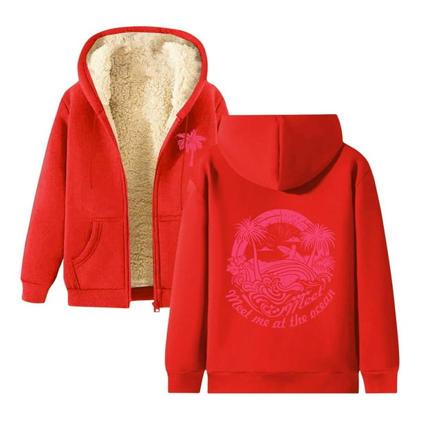 WILLBEST Sudadera con Capucha para Mujer, Estilo Otoño/Invierno, con Estampado Cómodo y Cremallera Gruesa Grande