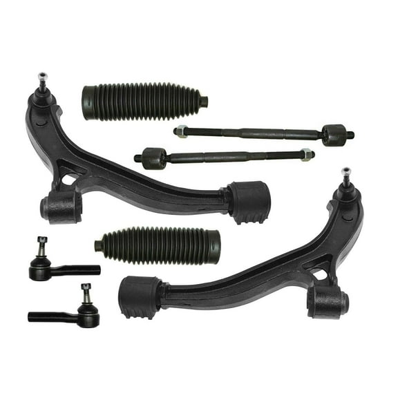 8 Pc Front Complete Suspension Steering Gear Bellows Lower Control Arm Left & Right Side Tie Rod Linkages Lower Ball Joints