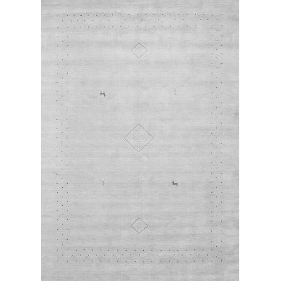 Ahgly Company Indoor Rectangle Solid Gray Modern Area Rugs, 2' x 5'