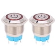 thumbnail image 1 of 2pcs 12~24VDC Push Button Switch 19mm Round 4PIN Self Reset Switch with Light Power PatternRed, 1 of 5