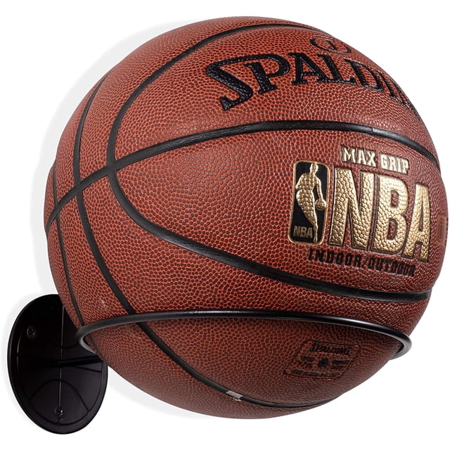 Wall Mounted Ball Storage Sports Ball Holder Rack Display Storage Steel (Black)