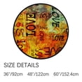 thumbnail image 2 of GZHJMY Round Rugs for Living Room, Vintage Graffiti Love Pattern Non-Slip Coral Velvet Long Runner Rugs, Washable Water Absorbent Mat Carpet for Bedroom Kitchen Kids Room, 2 of 6