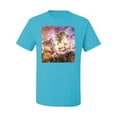 thumbnail image 2 of Unicorn Fanstasy Rainbow Castle Men's Graphic T-Shirt, Light Turquoise, Medium, 2 of 3