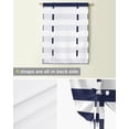 thumbnail image 4 of Navy Blue White Stripes Window Curtain Tie Up Curtains for Kitchen Living Room Adjustable Rod Pocket Drapes, 4 of 5