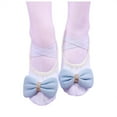 thumbnail image 2 of JUSLIO Shoes for Girls Soft Sole Bow Dance Shoes Canvas (Toddler/Little Kid/Big Kid) Ballet Flats 32(US:13) White, 2 of 3