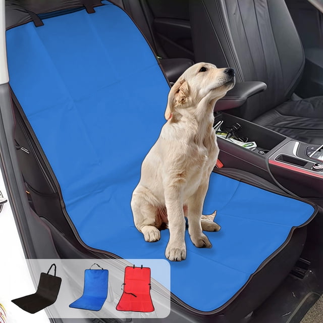 Funda para asiento de coche para mascotas – Protector impermeable Oxford para asientos delanteros • Negro/Azul/Rojo, 41,7"x19,3" • Resistente a arañazos y suciedad, fácil de limpiar, portátil