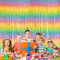 thumbnail image 5 of 2 Pack Rideau à Franges Arc-en-Ciel Rideaux Colorés en Guirlande pour Fête d'Anniversaire Mariage, 5 of 5