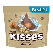 Hershey's Kisses Milk Chocolate with Almonds Candy, Family Pack 16 oz