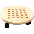 thumbnail image 1 of Carro para plantas, soportes para macetas de 25 cm / 9,8 pulgadas con ruedas, estante para macetas, carbonizado, resistente a la corrosión, impermeable, para jardín interior y exterior (pino natural) JFHHH pequeña, 1 of 5