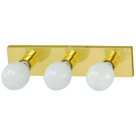 Boston Harbor Dimmable Vanity Light Fixture, (3) 100 W, Medium, Type G Lamp, Polished Brass