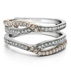 Brilliant Moissanite Mounted in Sterling Silver Infinity Wedding Ring Guard Enhancer (0.37ctw)