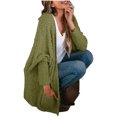 thumbnail image 4 of Long Sleeve Women's Open Front Batwing Fuzzy Knit Sweaters Chunky Cardigan, 4 of 7