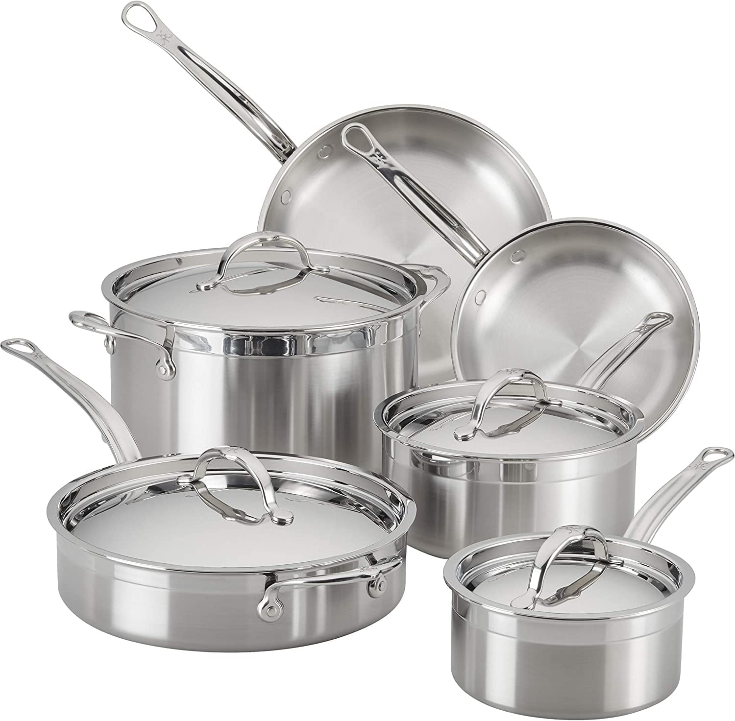 Cuisinart 11 Piece Professional Stainless Steel Set Hestan Professional Clad Stainless Steel 10-Piece Ultimate Cookware Set