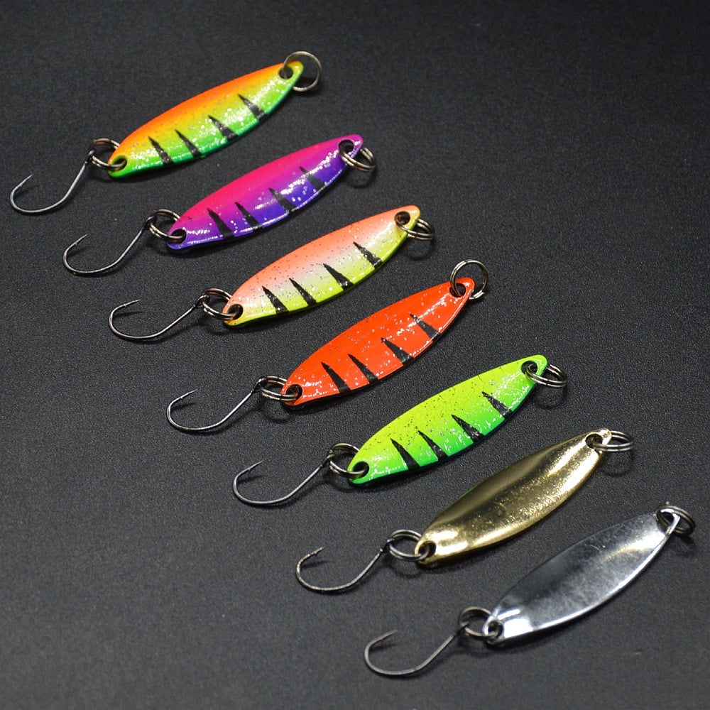 Details about   5g Colorful trout lure fishing spoon bait 7pcs/lot single hook metal fishing WF 