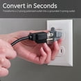 thumbnail image 3 of GE Polarized Grounding Outlet Adapter 2 Pack, Turn 2 Prong into 3-Prong, 3 of 5