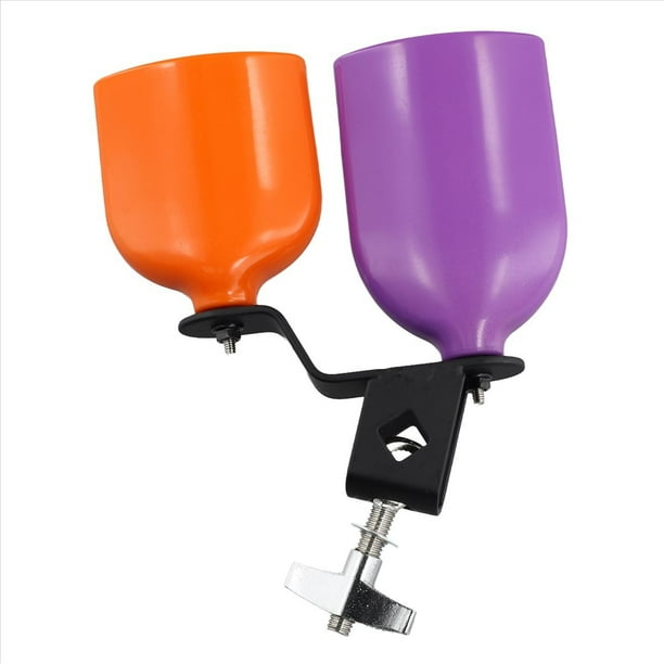 Doble Cencerro Campana Música Tambor Cencerro Sonido Alto Bajo Aldaba Tambor Percusión Instrumento Parte Accesorios Púrpura + Naranja