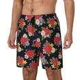 thumbnail image 1 of Balery Red Rose Flower Bañador para hombre, shorts de playa de secado rápido con entrepierna y forro de compresión-Small, 1 of 6