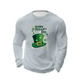 thumbnail image 4 of VBTAPA Mens St. Patricks Day T Shirts Shamrock Print Tshirt Clover Graphic Tee Long Sleeve St Patty's Day Waffle Tshirts Gray M, 4 of 6