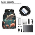 thumbnail image 6 of Cauagu Flower White Dolphin Print Backpacks,Travel Daypack Casual Laptop Backpack Bookbag Fits 15 Inch Computer for Men Women, 6 of 8