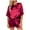 Red, variant on Lindreshi Womens Pajamas Sets Women's Fashion Two Piece Silk Solid Sleepwear Nightwea Soft Casual Pajamas Sets