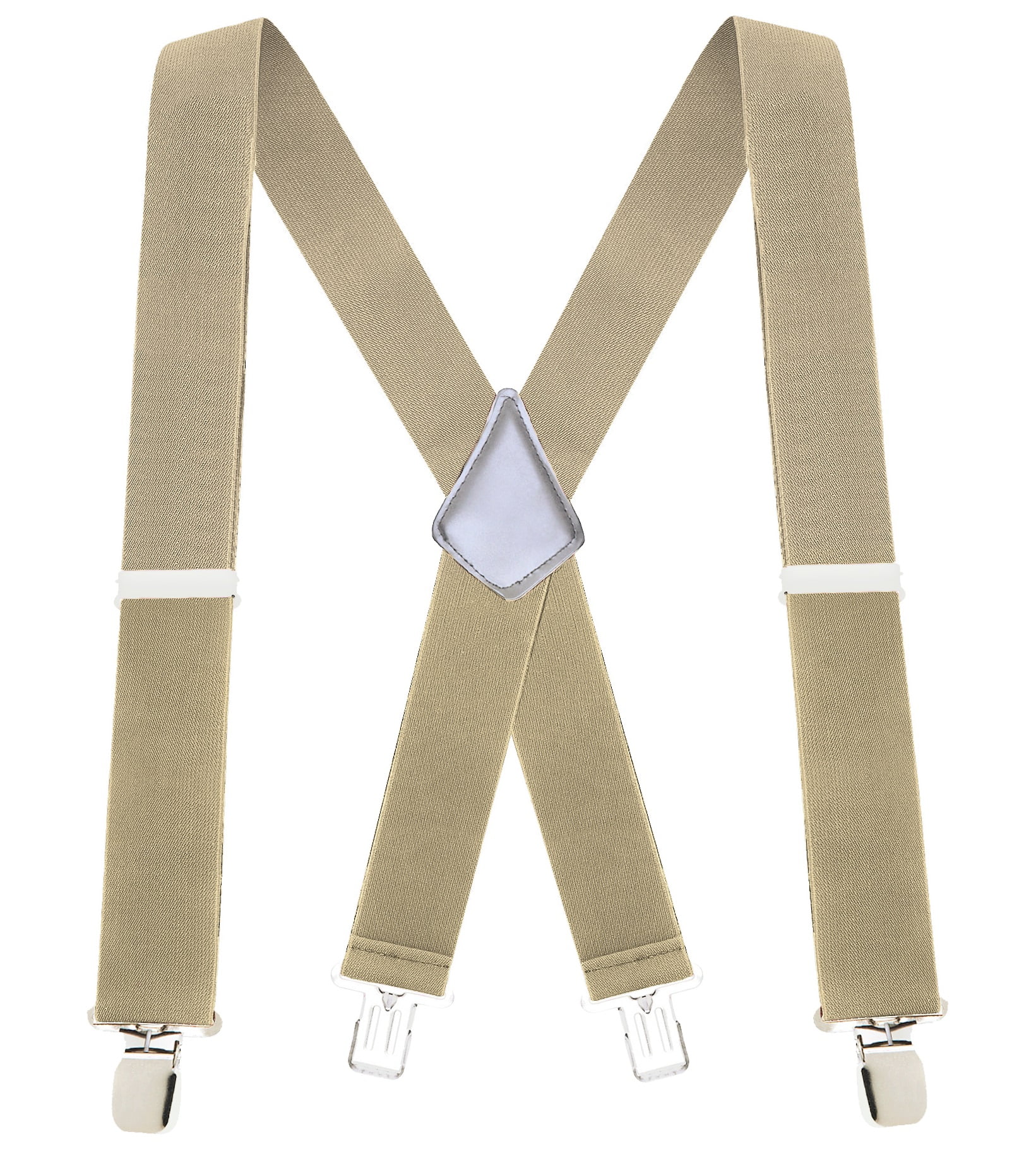 Buyless Fashion Mens Suspenders 48" Elastic Adjustable Heavy Duty 2" Wide X Back