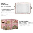 thumbnail image 2 of Yayeee 2 Pack Canvas Storage Basket with Handles for Shelves Fabric Bins Closet Organizer, Pink Christmas House, 2 of 8