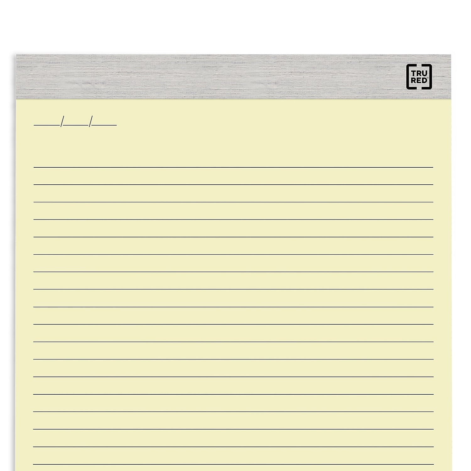 Staples TRU RED Notepads8.5" x 11.75"Wide RuledCanary50 Sheets/Pad TR57381