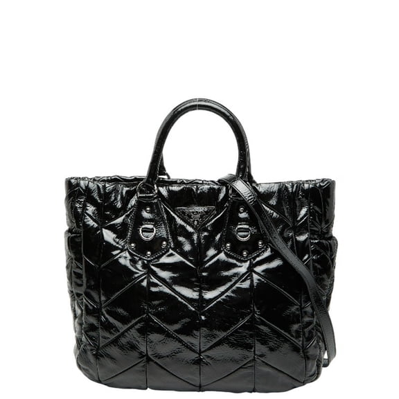 Pre-Owned Prada Quilted Handbag/Shoulder Bag, 2-Way, BN1543, Black Nylon, Women's, PRADA
