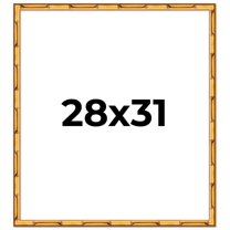 28x31 Frame Gold Bamboo Solid Wood Picture Frame | 1 Inch Moulding Width | Interior Frame Depth