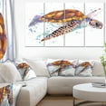 thumbnail image 1 of Brown Sea Turtle Watercolor - Contemporary Animal Art Canvas, 1 of 3