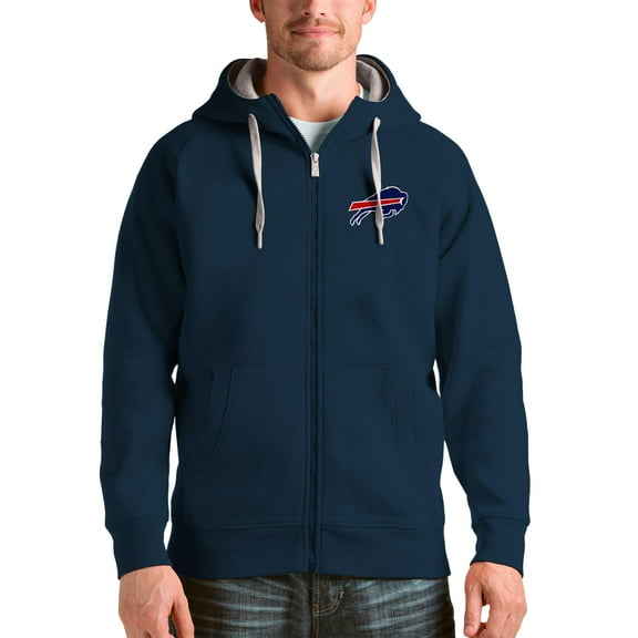 Men's Antigua Navy Buffalo Bills Victory Full-Zip Hoodie