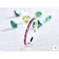 thumbnail image 3 of Ruby Amethyst Wedding Stacking Half Eternity Band Minimalist Gift For Her 925 Sterling Silver Rose Gold Plated Gemstone Jewelry For Women Gift, 3 of 5