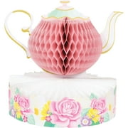 Party Central Pack of 6 Pink and White Floral Tea Party Centerpieces 10"